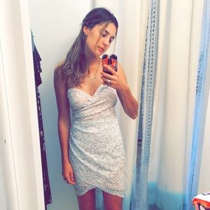 ONLY WORN ONCE Gorgeous Strapless Lace White Dress